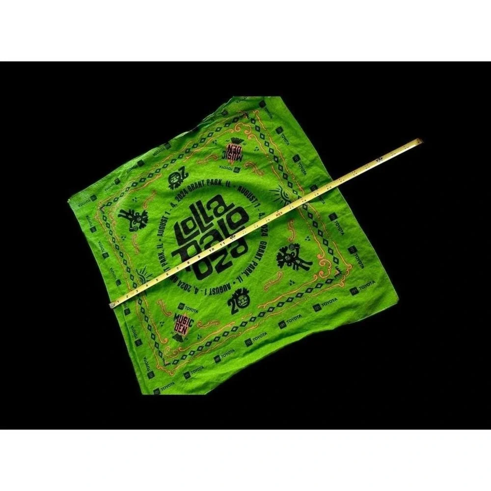 2024‎ Lollapalooza Festival Bandana Handkerchief Face Covering Green